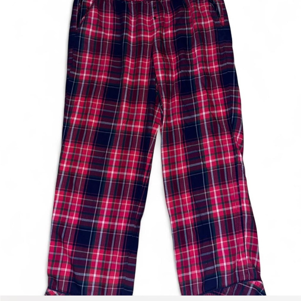 Victoria's Secret Red and Black Plaid PJ Bottoms Large